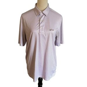 Greg Norman Men’s Medium Play Dry Polo Golf Shirt Purple White (flaw)